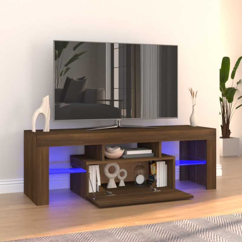 vidaXL TV-Schrank mit LED-Leuchten Braun Eichen-Optik 120x35x40 cm vidaXL TV-Schrank mit LED-Leuchten Braun Eichen-Optik 120x35x40 cm