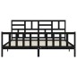 vidaXL Massivholzbett mit Kopfteil Schwarz 200x200 cm vidaXL Massivholzbett mit Kopfteil Schwarz 200x200 cm