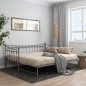vidaXL Ausziehsofa Bettgestell Grau Metall 90x200 cm vidaXL Ausziehsofa Bettgestell Grau Metall 90x200 cm