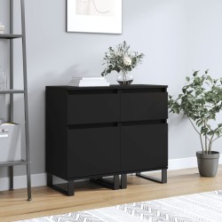vidaXL Sideboards 2 Stk. Schwarz 40x35x70 cm Holzwerkstoff