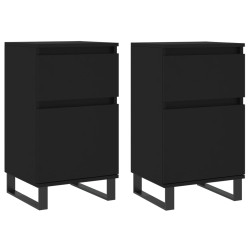 vidaXL Sideboards 2 Stk. Schwarz 40x35x70 cm Holzwerkstoff