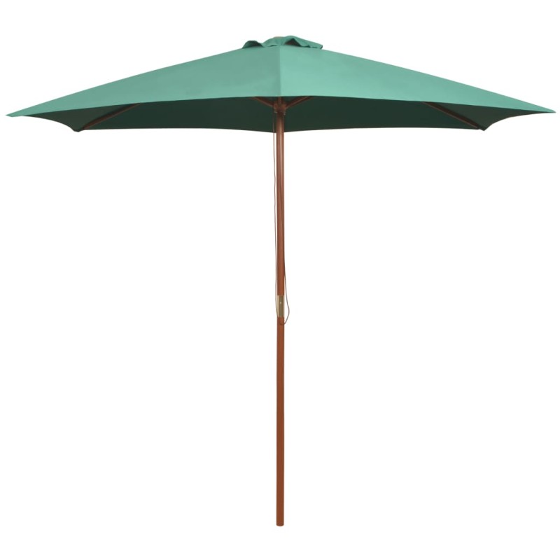 vidaXL Sonnenschirm 270×270 cm Holzstange Grün vidaXL Sonnenschirm 270×270 cm Holzstange Grün