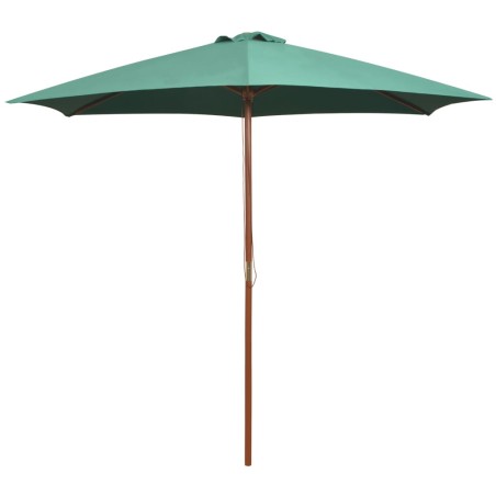 vidaXL Sonnenschirm 270×270 cm Holzstange Grün