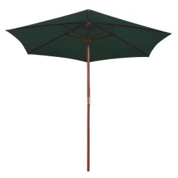 vidaXL Sonnenschirm 270×270 cm Holzstange Grün