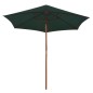 vidaXL Sonnenschirm 270×270 cm Holzstange Grün vidaXL Sonnenschirm 270×270 cm Holzstange Grün