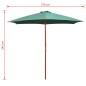 vidaXL Sonnenschirm 270×270 cm Holzstange Grün vidaXL Sonnenschirm 270×270 cm Holzstange Grün