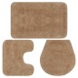 vidaXL Badematten-Set 3-tlg. Stoff Beige vidaXL Badematten-Set 3-tlg. Stoff Beige