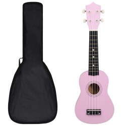vidaXL Sopran-Ukulele-Set mit Tasche für Kinder Rosa 21"     