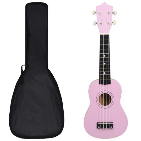 vidaXL Sopran-Ukulele-Set mit Tasche für Kinder Rosa 21"     