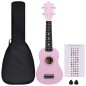 vidaXL Sopran-Ukulele-Set mit Tasche für Kinder Rosa 21" vidaXL Sopran-Ukulele-Set mit Tasche für Kinder Rosa 21"