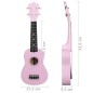 vidaXL Sopran-Ukulele-Set mit Tasche für Kinder Rosa 21" vidaXL Sopran-Ukulele-Set mit Tasche für Kinder Rosa 21"