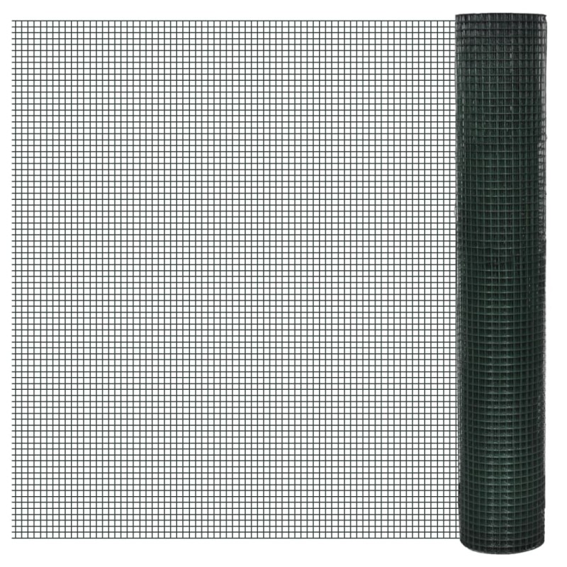 vidaXL Drahtzaun für Hühner Verzinkt mit PVC-Beschichtung 10x1 m Grün vidaXL Drahtzaun für Hühner Verzinkt mit PVC-Beschichtung 10x1 m Grün