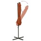 vidaXL Ampelschirm mit Mast und LED Terracotta-Rot 300 cm vidaXL Ampelschirm mit Mast und LED Terracotta-Rot 300 cm