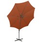 vidaXL Ampelschirm mit Mast und LED Terracotta-Rot 300 cm vidaXL Ampelschirm mit Mast und LED Terracotta-Rot 300 cm