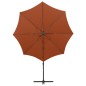 vidaXL Ampelschirm mit Mast und LED Terracotta-Rot 300 cm vidaXL Ampelschirm mit Mast und LED Terracotta-Rot 300 cm
