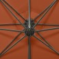 vidaXL Ampelschirm mit Mast und LED Terracotta-Rot 300 cm vidaXL Ampelschirm mit Mast und LED Terracotta-Rot 300 cm