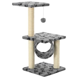 vidaXL Katzen-Kratzbaum Sisal 65 cm Grau Pfoten-Muster
