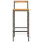 vidaXL Barhocker 2 Stk. Grau Poly Rattan und Massivholz Akazie vidaXL Barhocker 2 Stk. Grau Poly Rattan und Massivholz Akazie