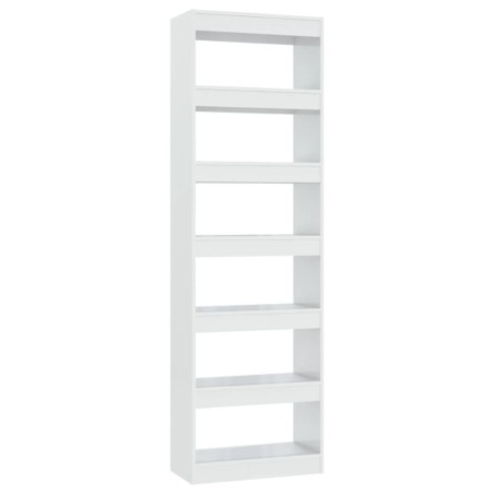 vidaXL Bücherregal/Raumteiler Hochglanz-Weiß 60x30x198cm