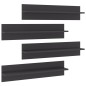 vidaXL Wandregale 4 Stk. Hochglanz-Grau 80x11,5x18 cm Holzwerkstoff vidaXL Wandregale 4 Stk. Hochglanz-Grau 80x11,5x18 cm Holzwerkstoff