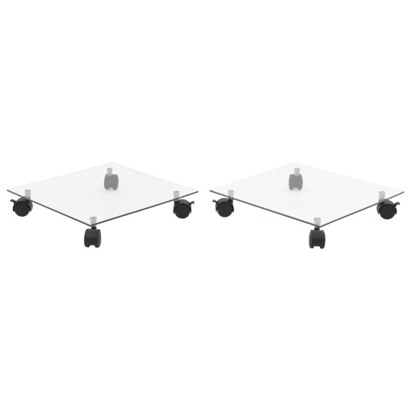 vidaXL Pflanzenständer mit Rollen 2 Stück Hartglas 35x35 cm Quadrat vidaXL Pflanzenständer mit Rollen 2 Stück Hartglas 35x35 cm Quadrat