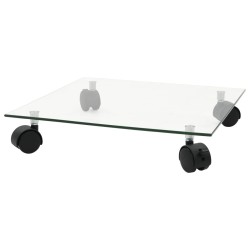 vidaXL Pflanzenständer mit Rollen 2 Stück Hartglas 35x35 cm Quadrat 