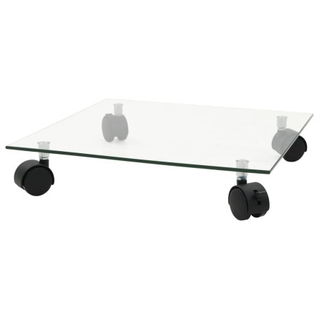 vidaXL Pflanzenständer mit Rollen 2 Stück Hartglas 35x35 cm Quadrat 