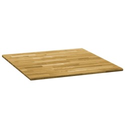 vidaXL Tischplatte Eichenholz Massiv Quadratisch 23 mm 80x80 cm 