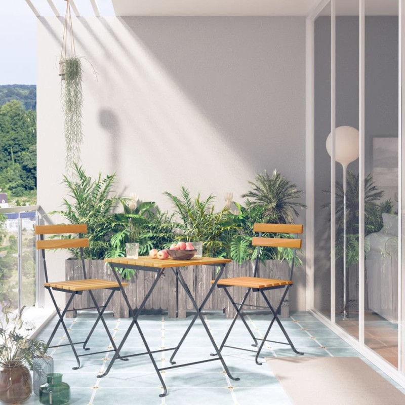 vidaXL 3-tlg. Bistro-Set Klappbar Massivholz Akazie vidaXL 3-tlg. Bistro-Set Klappbar Massivholz Akazie