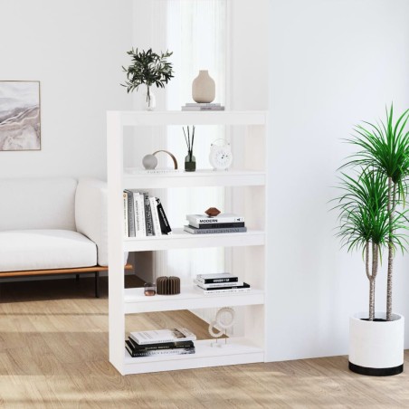 vidaXL Bücherregal Raumteiler Weiß 80x30x135,5 cm Massivholz Kiefer