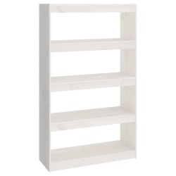 vidaXL Bücherregal Raumteiler Weiß 80x30x135,5 cm Massivholz Kiefer