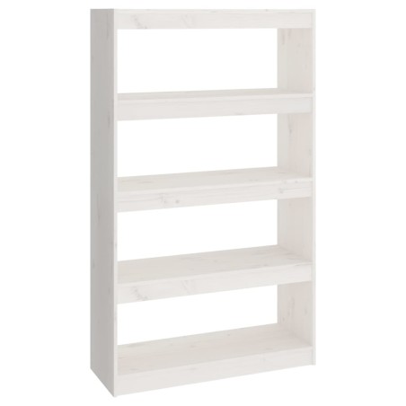 vidaXL Bücherregal Raumteiler Weiß 80x30x135,5 cm Massivholz Kiefer