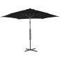 vidaXL Sonnenschirm mit Stahl-Mast 300x230 cm Schwarz vidaXL Sonnenschirm mit Stahl-Mast 300x230 cm Schwarz