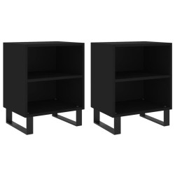 vidaXL Nachttische 2 Stk. Schwarz 40x30x50 cm Holzwerkstoff