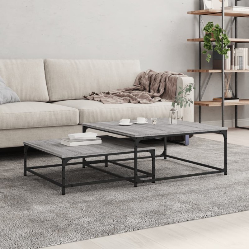 vidaXL Satztische 2 Stk. Grau Sonoma Holzwerkstoff vidaXL Satztische 2 Stk. Grau Sonoma Holzwerkstoff
