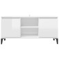 vidaXL TV-Schrank mit Metallbeinen Hochglanz-Weiß 103,5x35x50 cm vidaXL TV-Schrank mit Metallbeinen Hochglanz-Weiß 103,5x35x50 cm