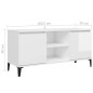 vidaXL TV-Schrank mit Metallbeinen Hochglanz-Weiß 103,5x35x50 cm vidaXL TV-Schrank mit Metallbeinen Hochglanz-Weiß 103,5x35x50 cm