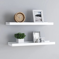 vidaXL Bilderleisten 2 Stk. Weiß 60x9x3 cm MDF 