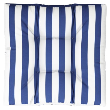 vidaXL Palettenkissen Blau Weiß Gestreift 70x70x12 cm Stoff