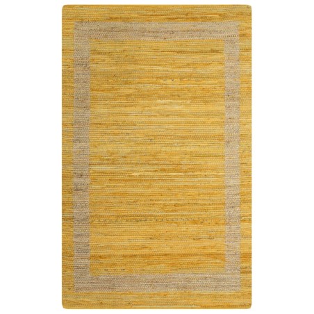vidaXL Teppich Handgefertigt Jute Gelb 80x160 cm
