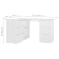 vidaXL Eckschreibtisch Hochglanz-Weiß 145x100x76 cm Holzwerkstoff vidaXL Eckschreibtisch Hochglanz-Weiß 145x100x76 cm Holzwerkstoff