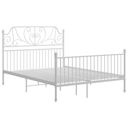 vidaXL Bettgestell Weiß Metall 140x200 cm
