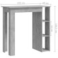 vidaXL Bartisch mit Regal Betongrau 102x50x103,5 cm Holzwerkstoff vidaXL Bartisch mit Regal Betongrau 102x50x103,5 cm Holzwerkstoff