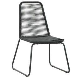 vidaXL Gartenstühle 2 Stk. Poly Rattan Schwarz