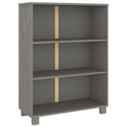 vidaXL Bücherschrank HAMAR Hellgrau 85x35x112 cm Massivholz Kiefer