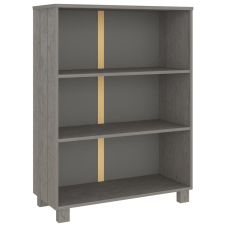 vidaXL Bücherschrank HAMAR Hellgrau 85x35x112 cm Massivholz Kiefer