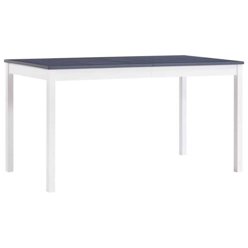 vidaXL Esstisch Weiß und Grau 140 x 70 x 73 cm Kiefernholz vidaXL Esstisch Weiß und Grau 140 x 70 x 73 cm Kiefernholz