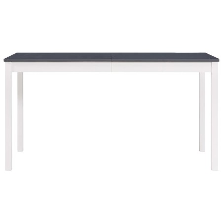 vidaXL Esstisch Weiß und Grau 140 x 70 x 73 cm Kiefernholz