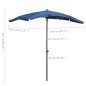 vidaXL Sonnenschirm mit Mast 200x130 cm Azurblau vidaXL Sonnenschirm mit Mast 200x130 cm Azurblau