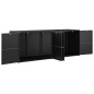 vidaXL Gartenschrank Schwarz 198x55,5x80 cm Poly Rattan vidaXL Gartenschrank Schwarz 198x55,5x80 cm Poly Rattan